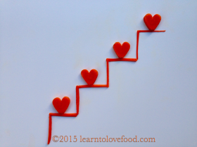 carrot hearts on carrot stairs